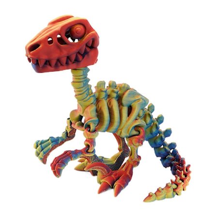 Lys Sterk Farge 3D-Print Dinosaur Skjelett Modell Figur Med Fleksible Ledd Flott For Samlere Og Unik Gavebruk Flerfarget