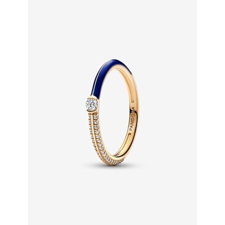 Pandora - P ME Pavé & Blå Dobbel Ring - 14k gullbelegg