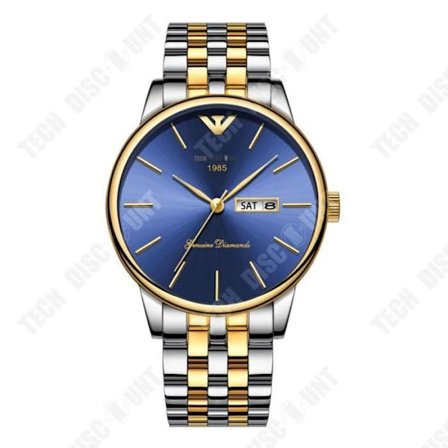 Herreur - TECH DISCOUNT - NI2332 - Massiv stålrem - Dobbelt kalender - Vandtæt