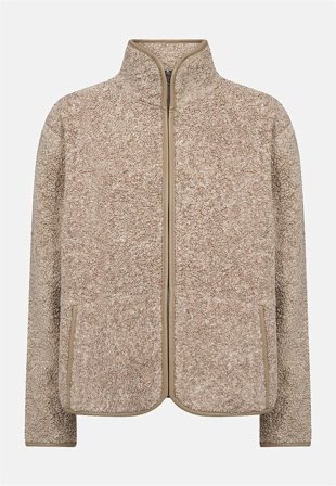 Soyaconcept - Superblød fleecejakke i beigemeleret til damer i størrelse M (40) - Cellbes