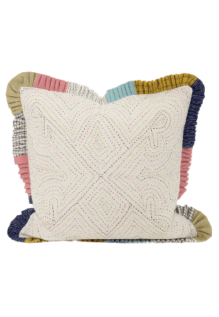 A World of Craft Patch Flounce Kuddfodral 40X40 cm Kuddar Flerfärgad