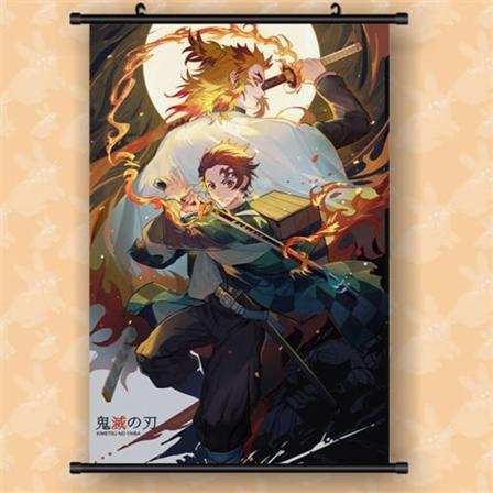 Vattentät canvasaffisch med svart ram - Demon Slayer 400 kr