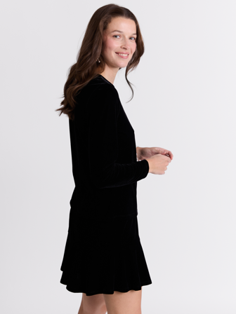 MATCH - Cara velourtopp - Va Vite - Str. L - Dame - Gensere & Cardigans - Svart - 95% polyester - resirkulert, 5% elastan