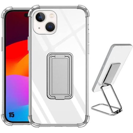 Fodral till iPhone 15 Stötsäkert skydd med silvermetallstöd