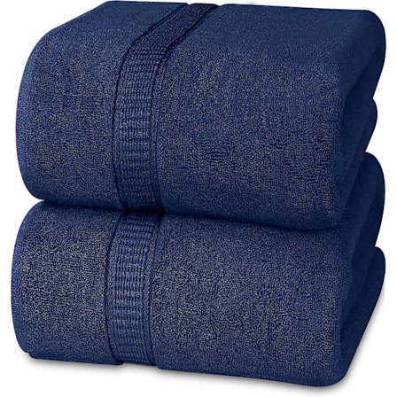 Premium Jumbo Badlakan (90 x 180 cm, 2-pack) - 100% ringspunnen bomull Högabsorberande och snabbtorkande Extra stort badlakan