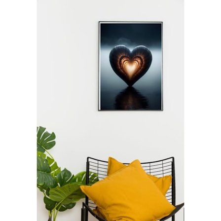 Mystiskt snäckskalshjärta mörkt Affisch 50×70 CM