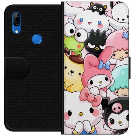 Kompatibelt Lommeboketui til Huawei P Smart Z Tett mønster av søte figurer med store øyne i ulike farger og uttrykk med LABUBU-tekst