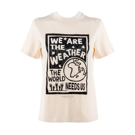 Nenette, T-Shirts Wit, Dames, Maat:M,Katoen