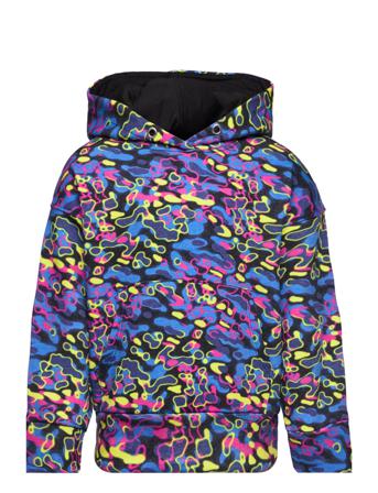 Sweatshirt Hood Aop Neon Hettegenser Genser Multi/mønstret Lindex