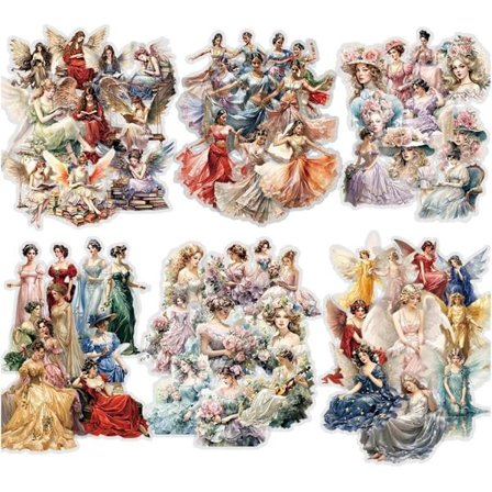 60 st Vintage-dekaler PET Scrapbooking Dekaler Dekorativa Album Dekaler Estetiska Dekaler för Bullet Journal Tillbehör