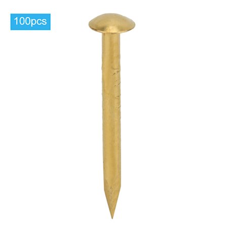 100 kpl pyöreäpäisiä nauloja messinkiä Vintage DIY-käsityökiinnittimen asennustarvikkeet 18 mm pituus