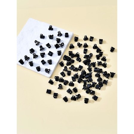 12 st. Små Svarta Hårklämmor 14x15 mm