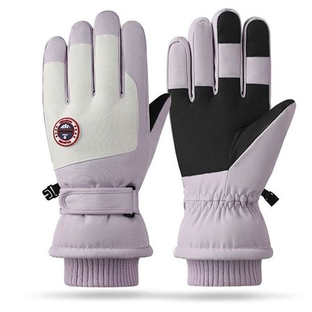 Vandtætte vinterhandsker til kvinder, varme snehandsker til drenge og piger, lilla KLB