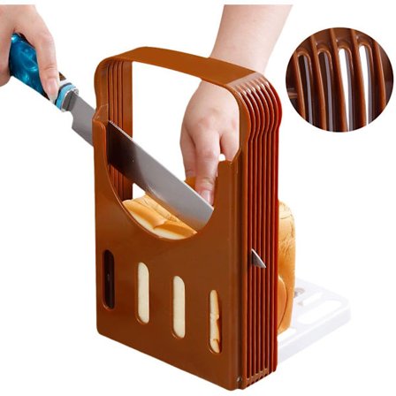 Brødskjærerverktøy, brødskjærer, sammenleggbar brødskjærer, justerbar brødskjærer sandwich/brødrister for brød, bagels, surdeig, kaker