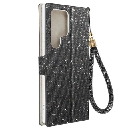 Suojakuori Samsung S23 Ultralle - AVIZAR - Glitter Disco - Musta - Hard Shell - Videotuki