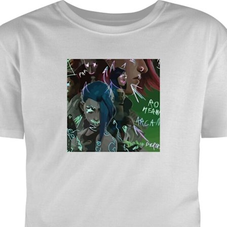 T-shirt för Vuxen | Klassisk Vuxen-T-shirt Arcane, League of Legends, Grå XL