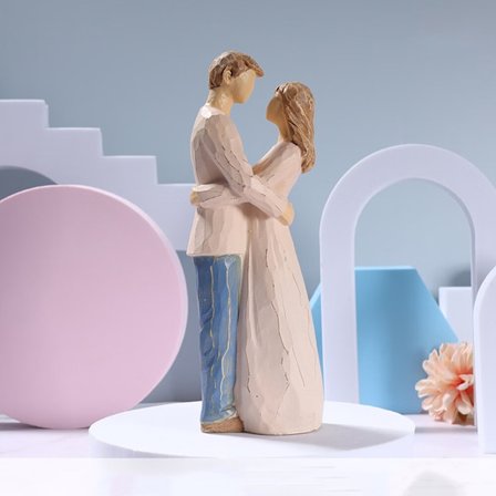 Brudepar-statuett bryllupskakepynt, brud og brudgom-figur