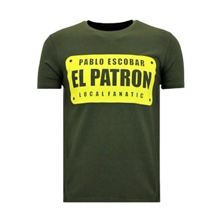 Local Fanatic T-shirt Print - Pablo Escobar El Patron grön, Herr, Herr, Storlek: S