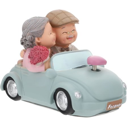 Statuer av Eldre Par Besteforeldre Foreldre Bryllupsdag Valentinsdag Gave