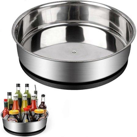 Mausteteline, halkaisija 19,5 cm, ruostumaton teräs, 360° pyörivä maustekaruselli, putoamisen- ja ruosteenesto