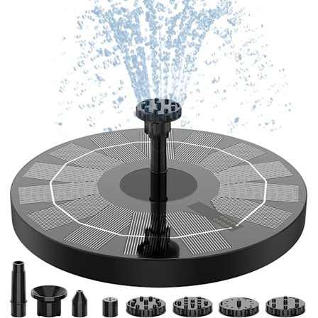 2,5W solfontän med solpaneler, flytande fontänpump