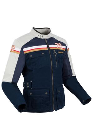 Motorradjacke Segura Mojo Marineblau/Grau M