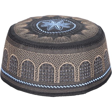 Muslimsk Islamsk Hatt Svart Broderte Beanies Muslimske Menn Isl