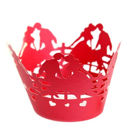 100 st Cupcake Formar Bakformar Non-stick Muffin Omslag Mögel Alla Hjärtans Dag