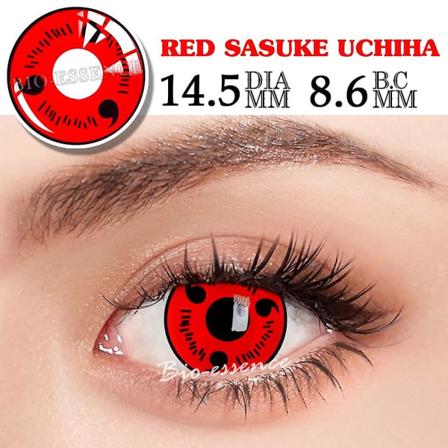 Tib 1 Pari Sharingan Kosketuslinssit Silmille Cosplay-Linssit Anime-Linssit Uchiha Sasuke Kakashi Linssit Anime-Tarvikkeet (FMY) Red Sasuke Uchiha