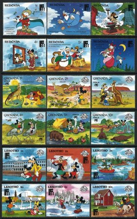 Disney - 29 forskellige frimærker - Postfrisk