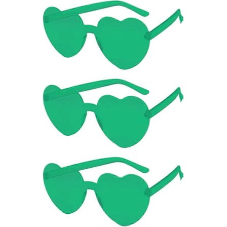 3-pack hjärtformade solglasögon dammode, ramlösa solglasögon, vintage kärlekshjärta solglasögon för grön ögonshopping