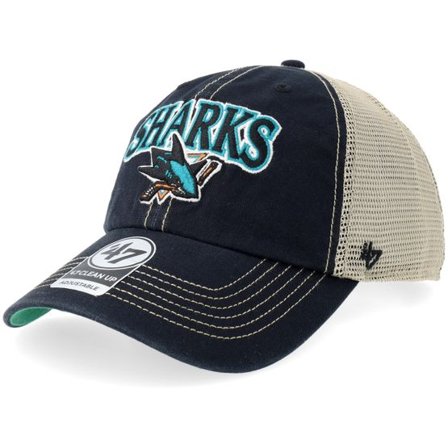 47 Brand - NHL Svart trucker Keps - San Jose Sharks Tuscaloosa Clean Up Dad Cap Vintage Black/Beige Trucker @ Hatstore
