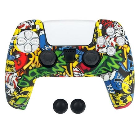 DATA FROG Sony Playstation 5 Game Controller Anti-Skid silikonfodral Gamepad skyddsfodral med 2 vippskydd - Mönster 05