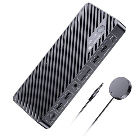 AV Access iDock M10 USB-C KVM-Switch Dockningsstation 2 til 2 for MacBook, Dual 4K HDMI Skærme, 1x Laptop + 1x PC, 100W Opladning