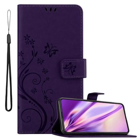 Fodral till Asus ZenFone 8 FLIP Cover i DARK LILAC FLORAL Fodral Skydds blommig plånbok