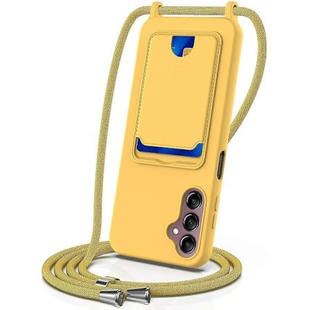 For Samsung Galaxy A16 5G/4G Deksel Flytende Silikon Kortholder Telefon Bakdeksel med Lanyard[HK]