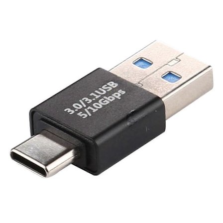 Type-C / USB-C Hane till USB 3.0 Hane Aluminiumlegeringsadapter (Svart)