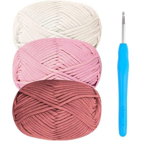 Paksu virkkuulanka puuvillalanka 4 x 100g aloittelijoille virkkuuvilla neulelanka