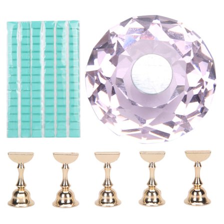 Nagelkonstdisplayställ Set Magnetisk Kristallhållare Övning Visning Hylla ManikyrverktygRosa