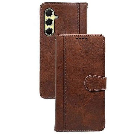 Til Samsung Galaxy A56 5G Etui Kalvetekstur Læder Stand Bog Stil Telefon Cover