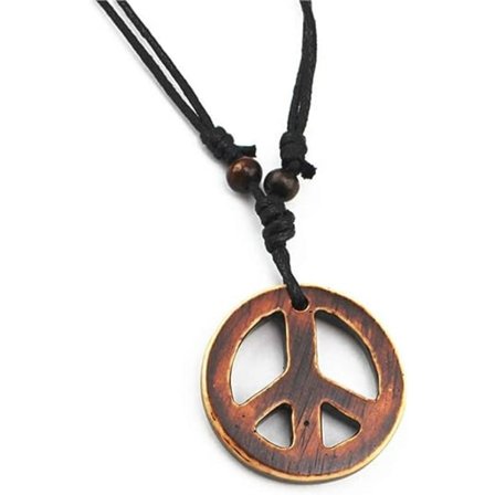 Håndlaget justerbart kjærlighet fredstegn hippie anheng halskjede vintage