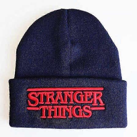 Stranger Things Lue Pullover Hatt Stranger Things Bokstaver Tredimensjonal Broderi Strikket Lue Vinter - KM