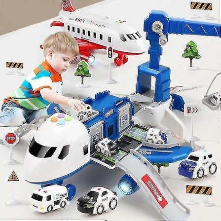 Bil Fly Legetøj Dreng, Flyvemaskine Legetøjsbil Transportør Gave Til 3 4 5 År Gammelt Barn Dreng Pige (FMY)