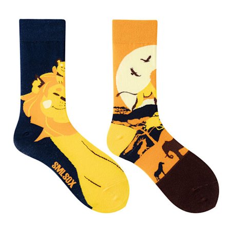 5 par Många stilar av AB-strumpor asymmetriska kreativa trendiga strumpor roliga par mandarinanka färgade mellanhöga strumpor