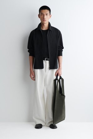 COS Men's Slouchy Tote Suede Bag in Grey