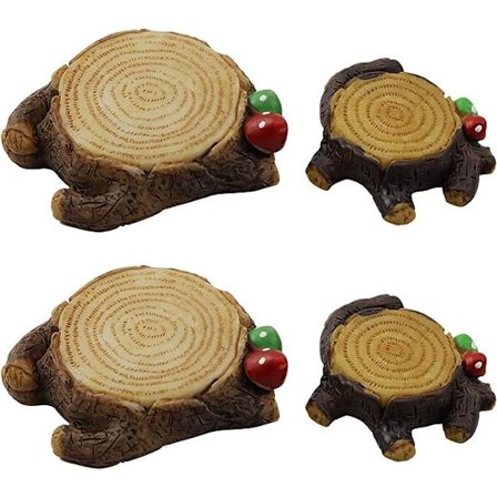 Træstub 4 stk. 2 størrelser Fe have simulation Svampe Træstubbe til miniature Fe have Hjem Huse Dekoration Mini Håndværk Mikro Landskab D