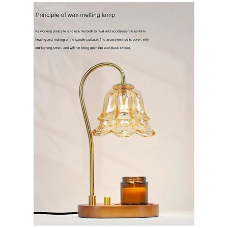 Elektrisk Lysvarmer Lampe Blomst Lysvarmer Lampe Knappbryter med Justerbar 3-Gir Aromaterapi Bordlampe