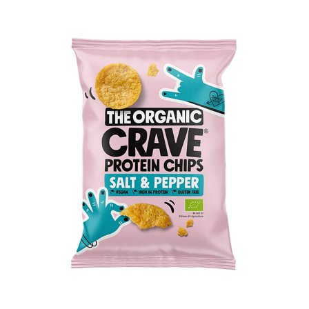 The Organic Crave Økologiske protein chips salt og peber 30 g, Helse & Madvarer, Snacks, Chips & Kiks