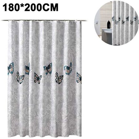 Stof bruseforhæng, Vandtæt Design og Polyester, Hurtigtørrende, Vægtede Sømme, Bruseforhængssæt til Badeværelse Holdbart og Vaskbart med 12 Kroge