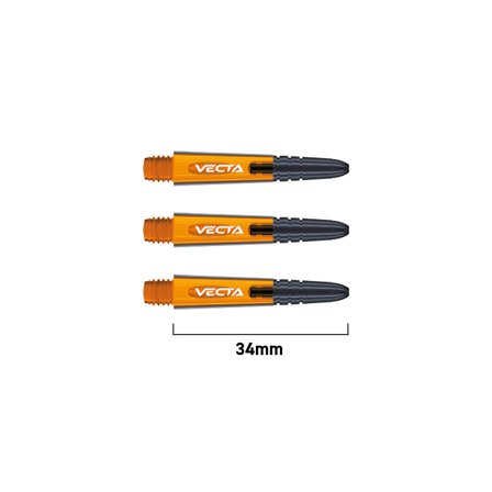 Winmau Vecta Shafts 34mm/37mm/40mm Orange/Black Polycarbonate Dart Shafts 6pcs 2 Sets for Professionals Players Accessories